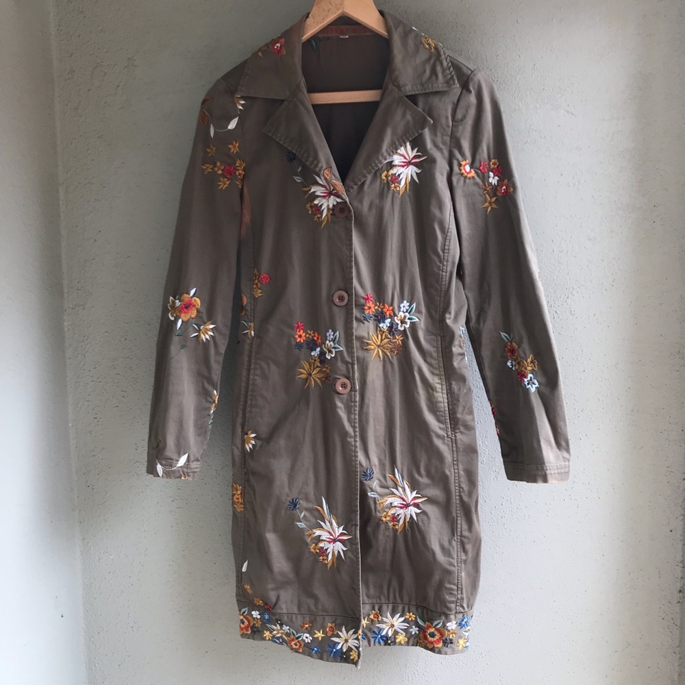 Johnny Was Coat XS Long Floral Embroidered with Issue